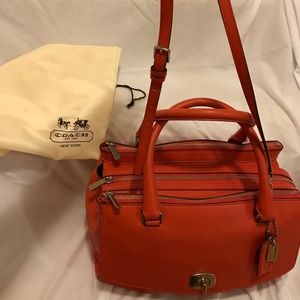 Coach Orange Leather Handbag, New Never Used NWOT